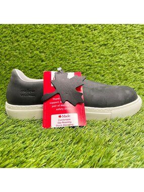 Mellow Walk Jessica Womens Size 6E Black Steel Toe Safety Work Slip-On Shoes